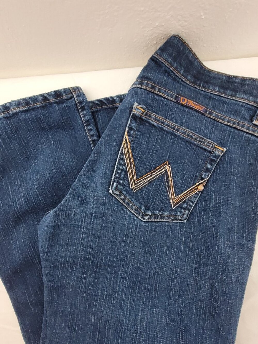 Wrangler Q-baby jeans Womens 11/12 Blue Bootcut WRQ20DD No Gap Waist fit 32x28.5 - Picture 11 of 12